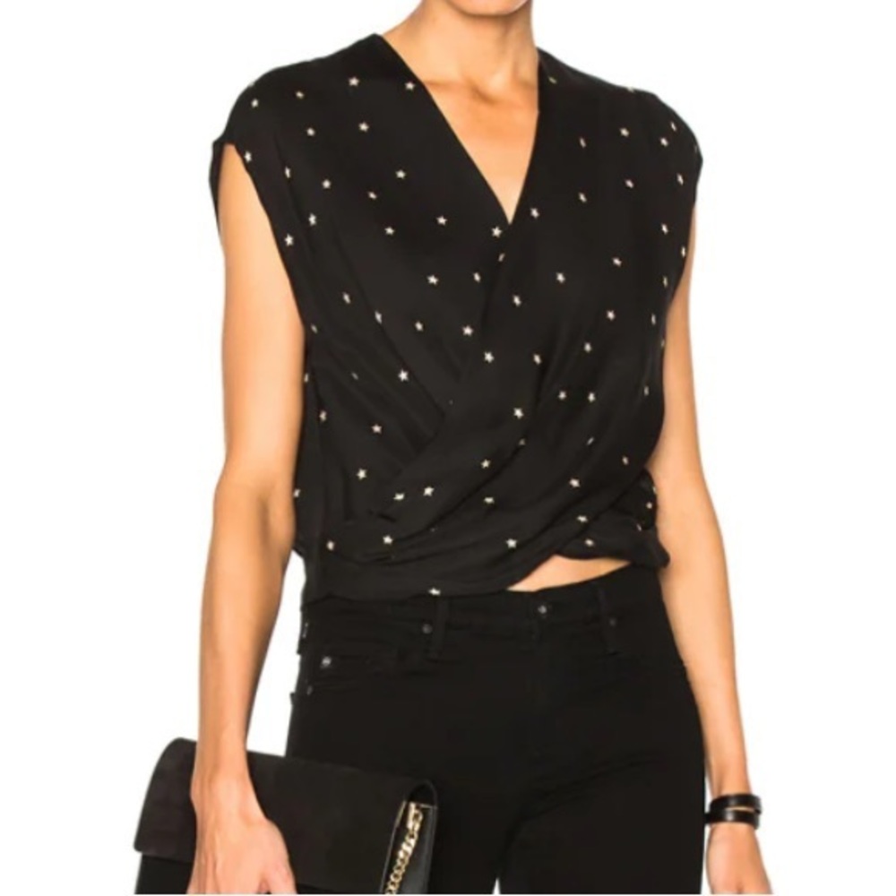 L’agence 100% silk star print blouse